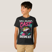 T-shirt Eat Sleep Cast Repeat Fishing Lover Men Dad Christ (Devant entier)