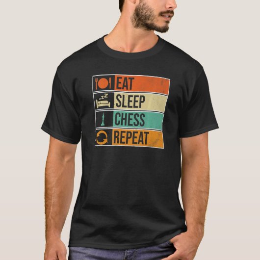 T-shirt Eat Sleep Chess Repeat Chess Player (Devant)