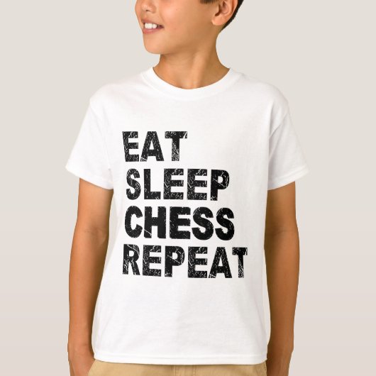 T-shirt Eat Sleep Chess Répéter (Devant)