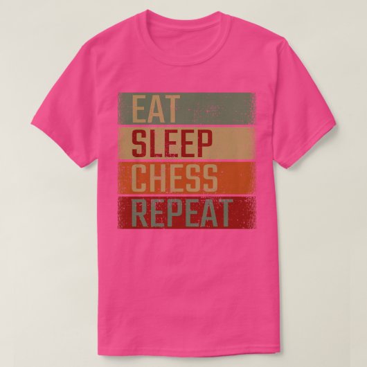 T-shirt Eat Sleep Chess Répéter (Design devant)