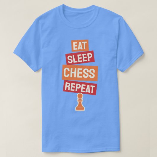 T-shirt Eat Sleep Chess Répéter 1 (Design devant)