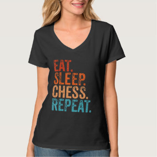 T-shirt Eat Sleep Chess Répéter Vintage jeu d'échecs