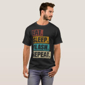 T-shirt Eat Sleep Clash Repeat Retro Video Gaming Game Gam (Devant entier)