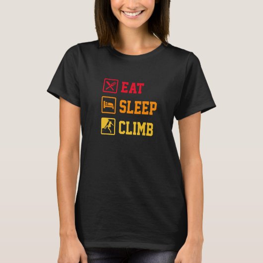 T-shirt Eat Sleep Climb Repeat Rock Boulder Bouldering Roc (Devant)