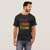 T-shirt Eat Sleep Climb Repeat Rock Boulder Bouldering Roc (Devant entier)