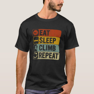 T-shirt Eat Sleep Climb Répéter Retro 60s les années 70 Es
