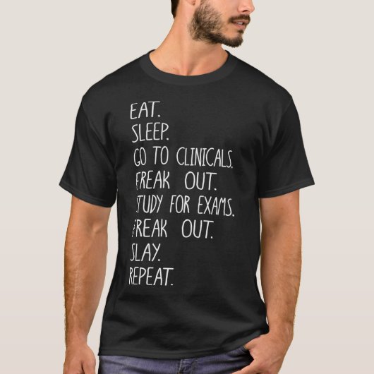 T-shirt Eat Sleep Cliniques design Radiologie Rad Tech Sch (Devant)