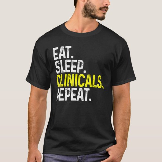 T-shirt Eat Sleep Cliniques Répéter Funny Nuring (Devant)