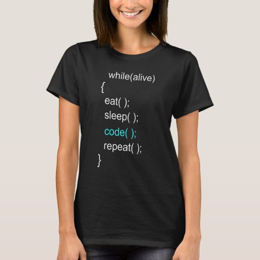 T-shirt Eat Sleep Code Programmation répétée Programme d'o (Devant)