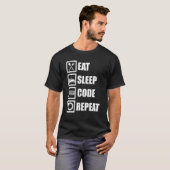 T-shirt Eat Sleep Code Repeat Coder Programmer Logiciel De (Devant entier)