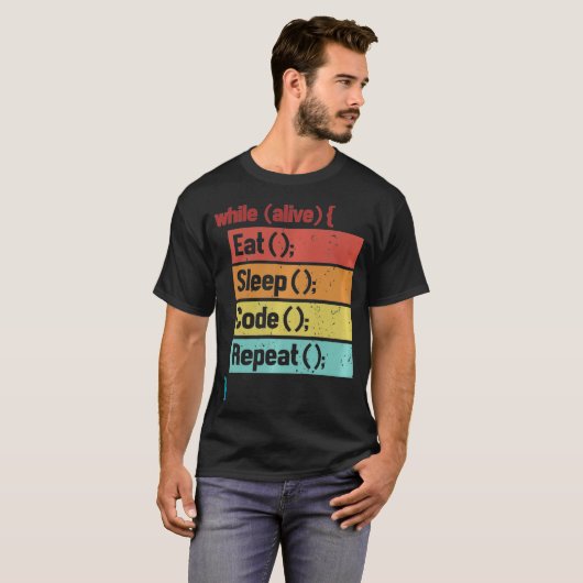 T-shirt Eat Sleep Code Repeat Full Stack Coder (Devant entier)