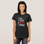 T-shirt Eat Sleep Coffee Repeat (Devant entier)