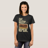 T-shirt Eat Sleep Collect Stamps Repeat Philatelist Posta (Devant entier)