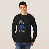 T-shirt Eat Sleep Cross Country Repeat Runner Run Run Run  (Devant entier)