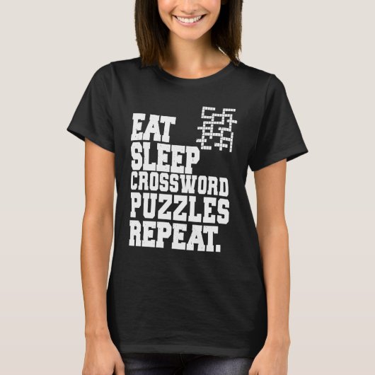 T-shirt Eat Sleep Crossword Puzzles Repeat Crossword Puzzl (Devant)