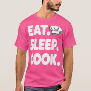 T-shirt Eat Sleep Cuisinier Chef Casquette Bake Tee Femmes