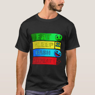 T-shirt Eat Sleep Dash Répéter Video Game Géométrie Vidéo