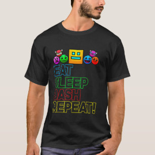 T-shirt Eat Sleep Dash Répéter Video Game Géométrie Vidéo