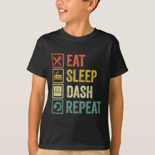 T-shirt Eat Sleep Dash Répéter Video Game Géométrie Vidéo