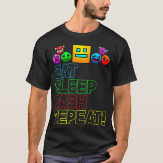 T-shirt Eat Sleep Dash Répéter Video Game Géométrie Vidéo 