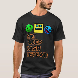 T-shirt Eat Sleep Dash Répéter Video Game Géométrie Vidéo 