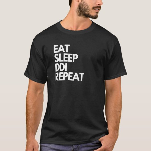 T-shirt Eat Sleep DDI Repeat  Trinidad and Tobago (Devant)