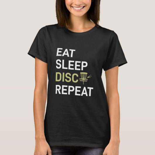 T-shirt Eat Sleep Disk Golf Répéter (Devant)