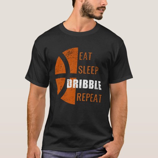 T-shirt Eat Sleep Dribble Repeat  Basketball Men Women Kid (Devant)