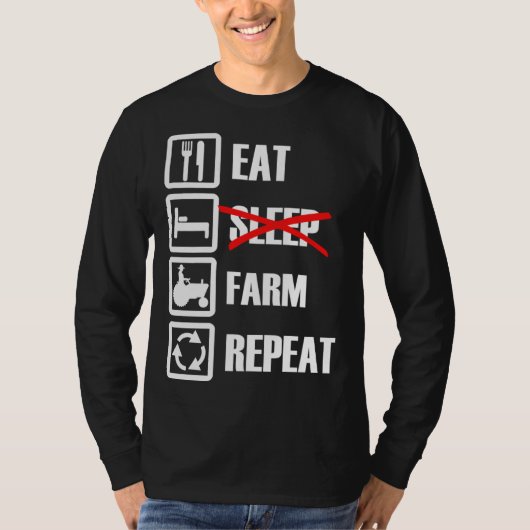 T-shirt Eat Sleep Farm Repeat (Devant)