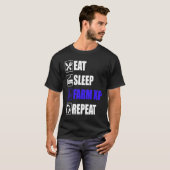 T-shirt Eat Sleep Farm XP Repeat  funny gaming meme (Devant entier)