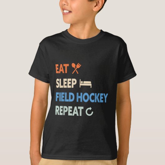 T-shirt Eat Sleep Field Hockey Repeat _1 (Devant)