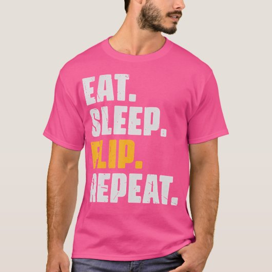T-shirt Eat Sleep Flip Repeat - Funny Gymnastics Parkour F (Devant)