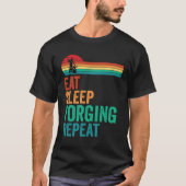 T-shirt Eat Sleep Forging Repeat Forge Blacksmith Anvil (Devant)