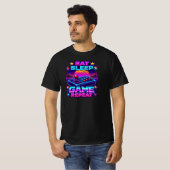 T-Shirt Eat Sleep Game Repeat (Devant entier)