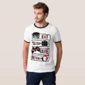 T-shirt Eat Sleep Game Repeat | Citation drôle de (Devant entier)