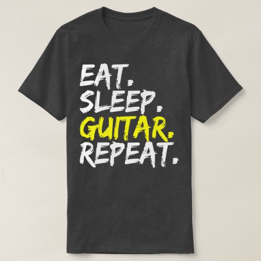 T-shirt Eat Sleep Guitar Repeat guitar player electric gui (Design devant)