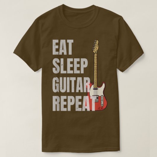 T-shirt Eat Sleep Guitar Repeat Guitarist Guitar Player 66 (Design devant)