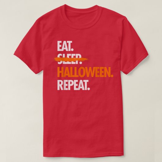 T-shirt Eat Sleep Halloween Repeat Funny (Design devant)