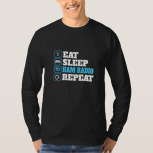 T-shirt Eat Sleep Ham Radio Répéter Motif Pour Radio Amate