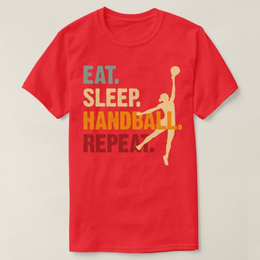 T-shirt Eat Sleep Hanball Repeat (Design devant)