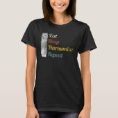 T-shirt Eat Sleep Harmonica Repeat Harmonica (Devant)