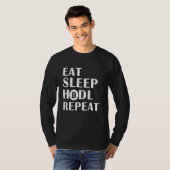 T-shirt Eat Sleep Hodl Répéter Digital Devise Cryptocurer (Devant entier)