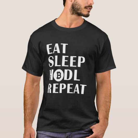 T-shirt Eat Sleep Hodl Répéter Digital Devise Cryptocurer (Devant)