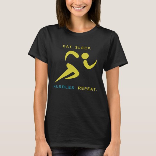 T-shirt Eat Sleep Hurdles Repeat Track Running (Devant)