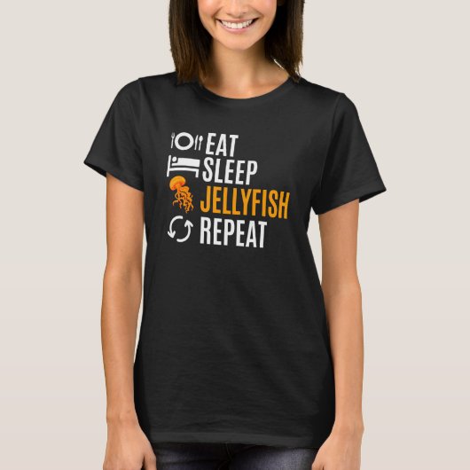 T-shirt Eat Sleep Jellyfish Repeat (Devant)