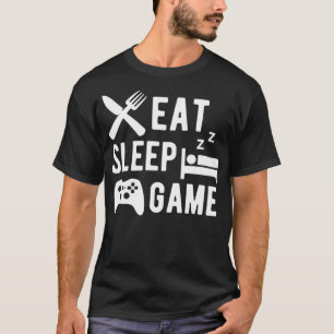 T-shirt Eat Sleep Jeu Amusant Joueur Vidéo Humour Jeu Plai