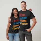 T-shirt Eat Sleep Jeu Répéter Funny Gamer Controller (Unisexe)