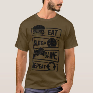 T-shirt Eat Sleep Jeu Répéter Jeu Jeux Vidéo Jeux 1