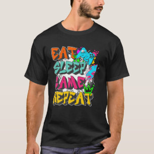 T-shirt Eat Sleep Jeu Répéter Urban Gamer Graffiti Street
