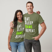 T-shirt Eat Sleep Jeu Répéter Vidéo Ordinateur Jeu (Unisexe)